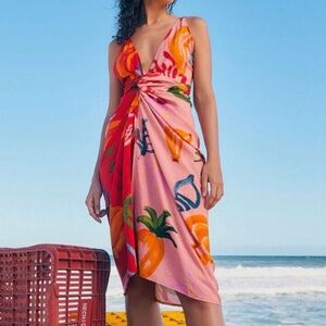 FARM Rio Pink and Orange Swim Coverup